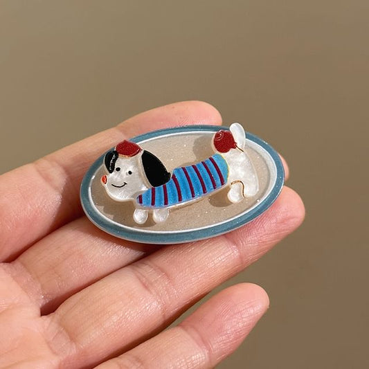 Acrylic Hair Dog Cartoon Clip
