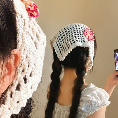 Floral Head Triangle Scarf