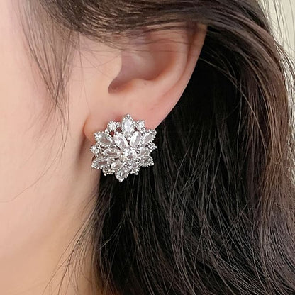 Flower Stud Earring Rhinestone