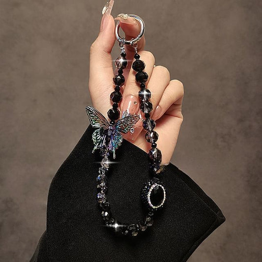 Phone Butterfly Faux Crystal Strap