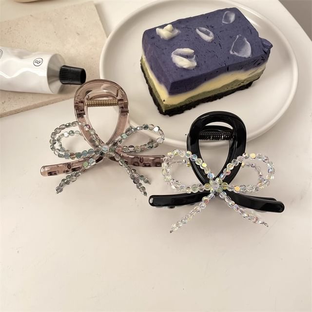 Hair Bow Beaded Acrylic Claw