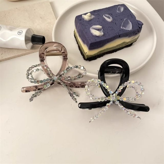 Hair Bow Beaded Acrylic Claw