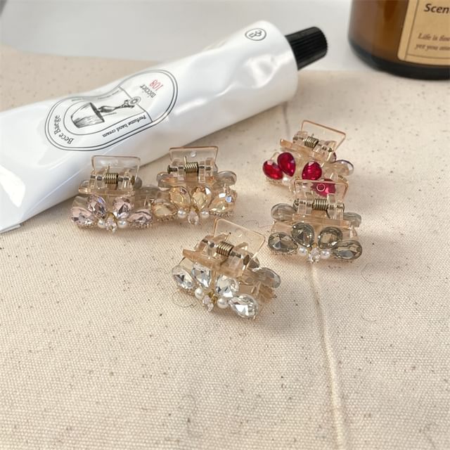 Hair Claw Acrylic Rhinestone Pearl Faux