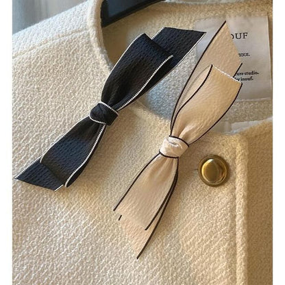 Hair Set Contrast Clip Trim Bow /