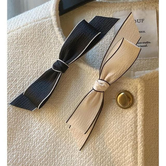 Hair Set Contrast Clip Trim Bow /