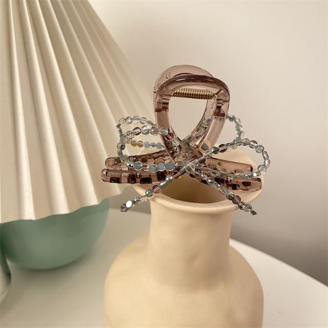 Hair Bow Beaded Acrylic Claw