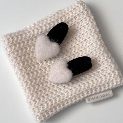 Fluffy Clip Heart Hair Set