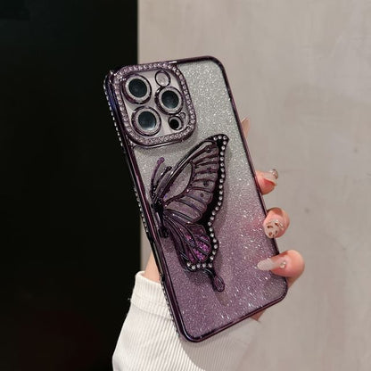 Stand Embellished Case Phone Butterfly
