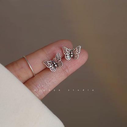 Butterfly Sterling Silver Earring Stud S925