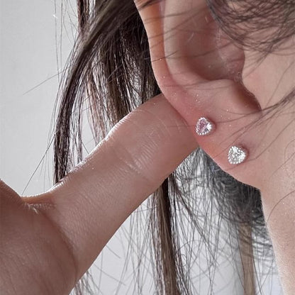 Heart Alloy Rhinestone Stud Earring