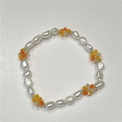 Pearl 925 Natural Silver Bow Beaded / Sterling Bracelet