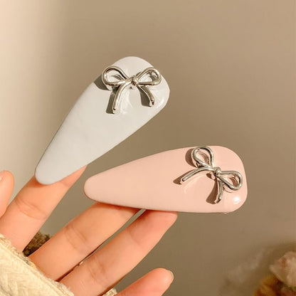 Faux Clip Leather Bow Hair