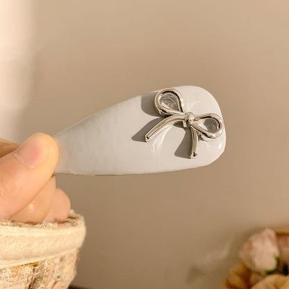 Faux Clip Leather Bow Hair