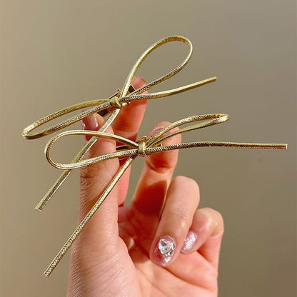 Clip Bow Set Metallic Hair