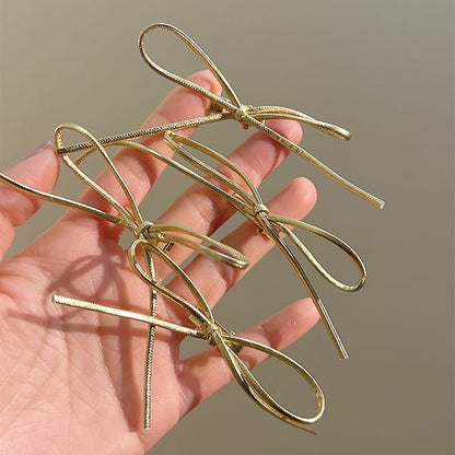 Clip Bow Set Metallic Hair