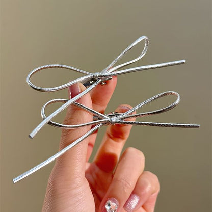 Clip Bow Set Metallic Hair
