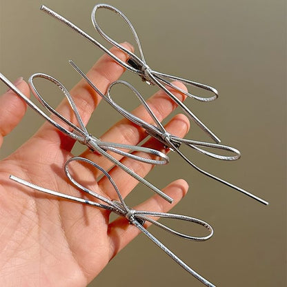 Clip Bow Set Metallic Hair