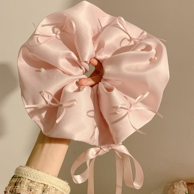Bow Plain Satin Scrunchie