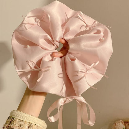 Bow Plain Satin Scrunchie