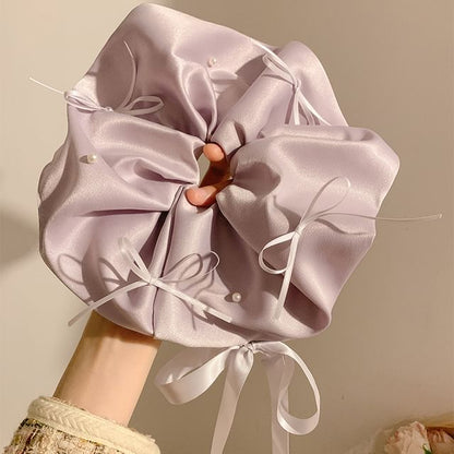 Bow Plain Satin Scrunchie