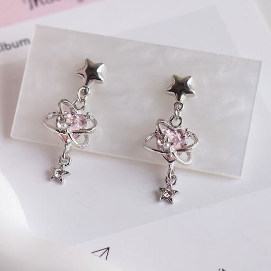 Clip-On Earring Star Rhinestone Heart / Drop