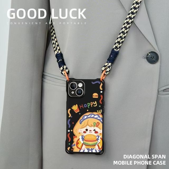 Burger Case Lanyard Phone / Strap Girl Set