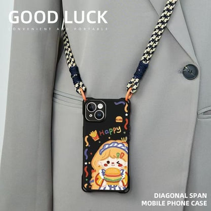 Burger Case Lanyard Phone / Strap Girl Set