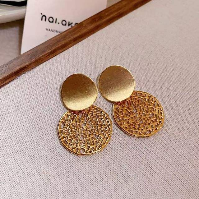 Earring Double Drop Disc