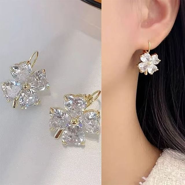Drop Clover Earring Zirconia Cubic