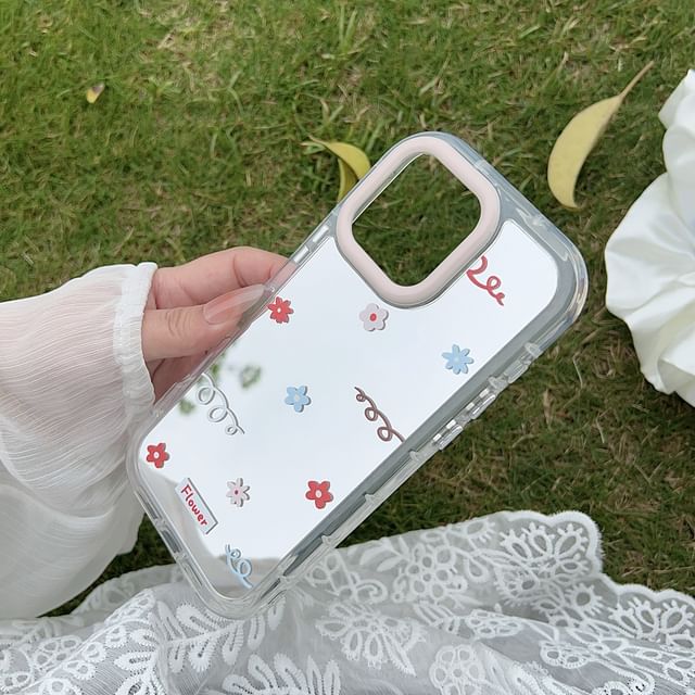 Floral Case Phone Mirrored