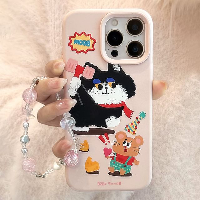 Cartoon Case Bead / Strap Phone Set Print