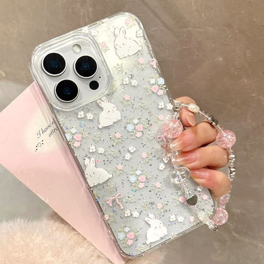 Print Rabbit Bead Phone Set Case / Strap