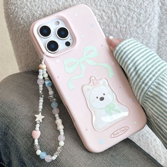 Case Strap Set Print Bead Dog Phone /