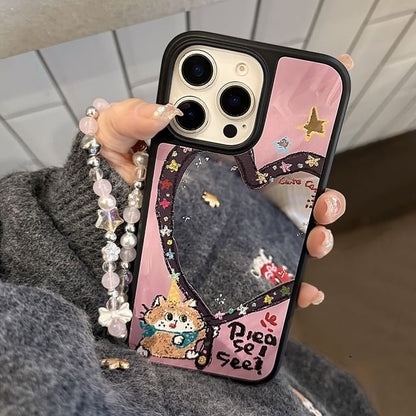 Case Shape Strap Bead Heart Phone Star Set / Mirror