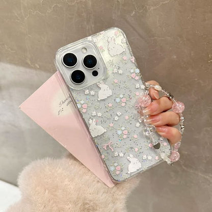 Print Rabbit Bead Phone Set Case / Strap