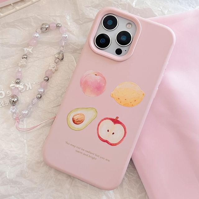 Set / Bead Phone Fruit Case Strap Print