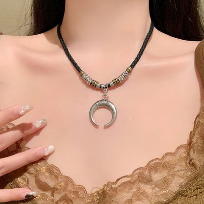 Pendant Necklace Moon Crescent