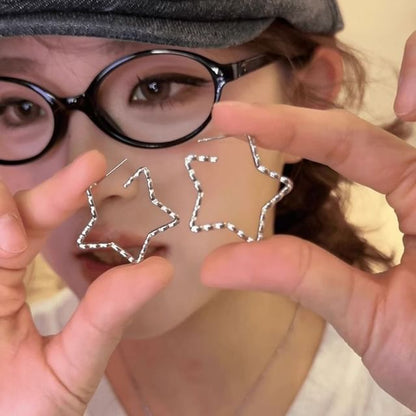 Star Earring Hoop Alloy