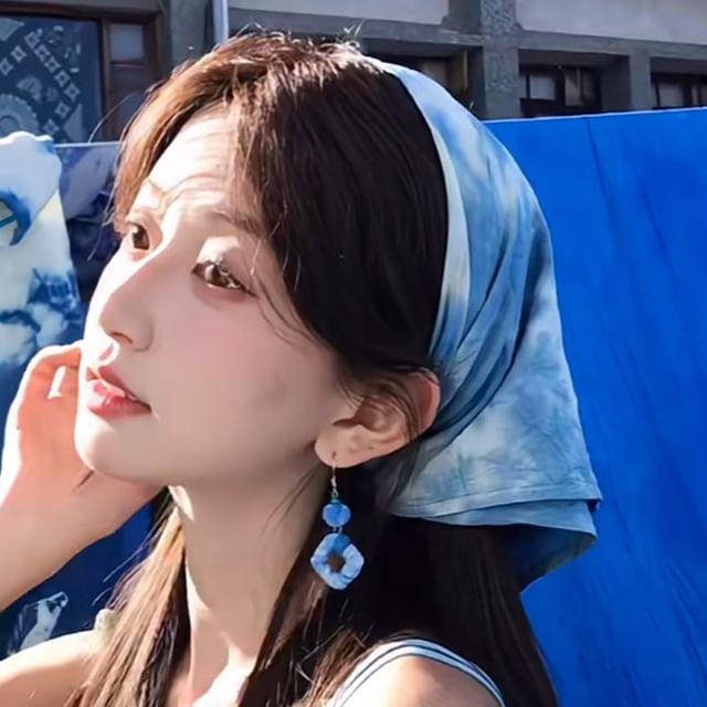 Drop Geometry Tie Dye Earring