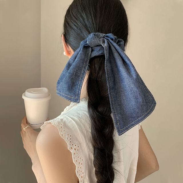 Denim Scrunchie Bow