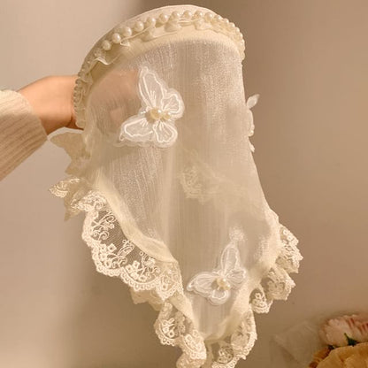 Headband Applique Butterfly Trim Lace