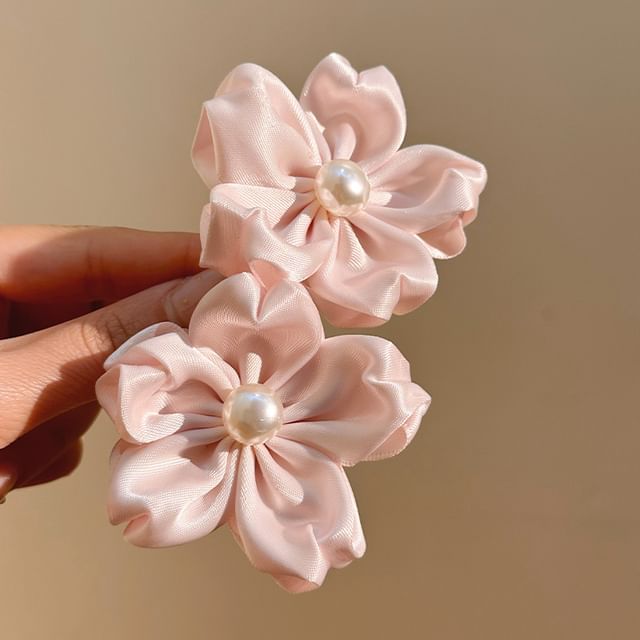 / Set Pearl Faux Flower Clip Hair