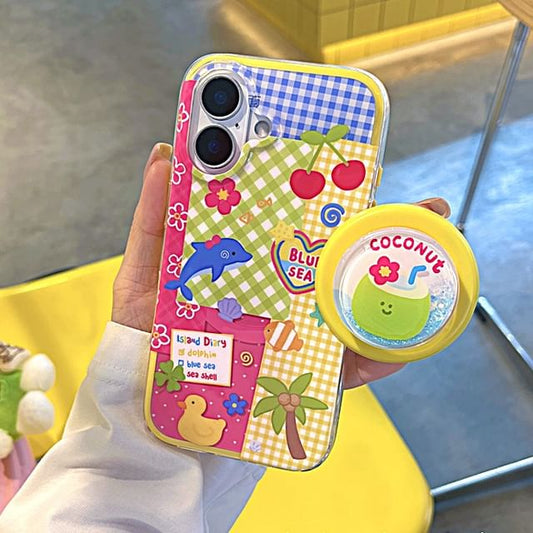 Cartoon Case with Panel Phone MagSafe) (Compatible Magnetic