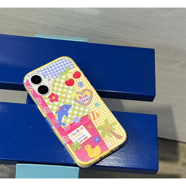 Cartoon Case with Panel Phone MagSafe) (Compatible Magnetic