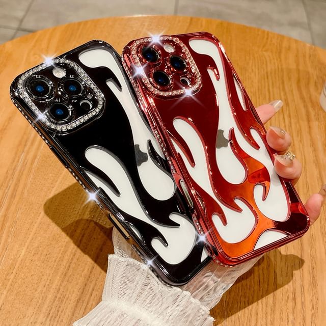 Case Rhinestone Flame iPhone