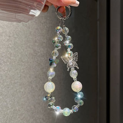 Strap Phone Beaded Butterfly Wrist Faux Crystal