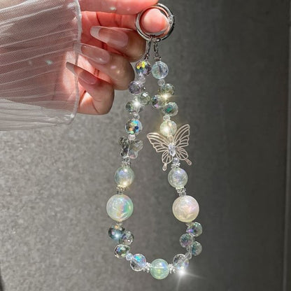 Strap Phone Beaded Butterfly Wrist Faux Crystal