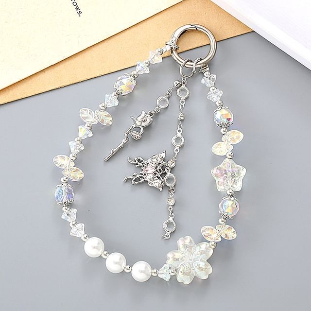 Star Designs) (Various Faux Phone Strap Crystal Butterfly