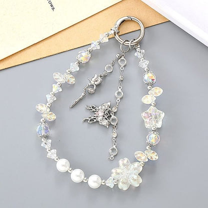 Star Designs) (Various Faux Phone Strap Crystal Butterfly