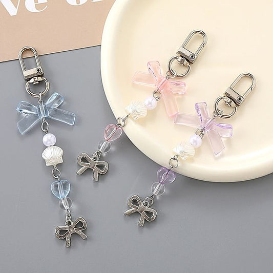 Phone Charm Pearl Bow Faux
